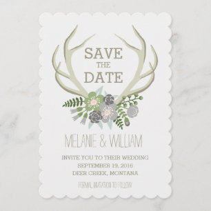 FLÜGEANTLERN   RUSTISCH SAVE THE DATE