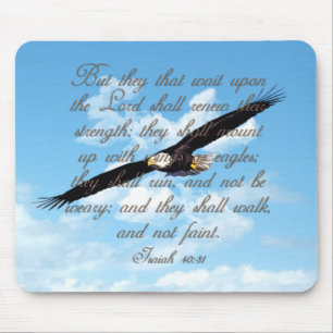 Flügel als Eagles, Jesaja-40:31 christliche Bibel Mousepad