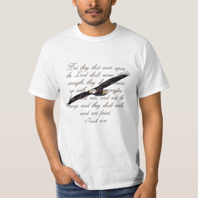 Flügel als Eagles, Jesaja-40:31 christliche Bibel T-Shirt (Vorderseite)
