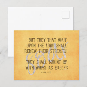 Flügel als Eagles KJV Scripture Postkarte