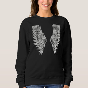 Flügel auf der Rückseite Angel Flügel Zurück Print Sweatshirt