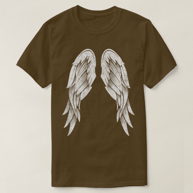 Flügel auf der Rückseite Angel Wings Back Print T-Shirt (Design vorne)