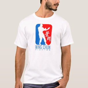 Flügel Chun Fighter (Rotblau) Ip Man Linage T-Shirt