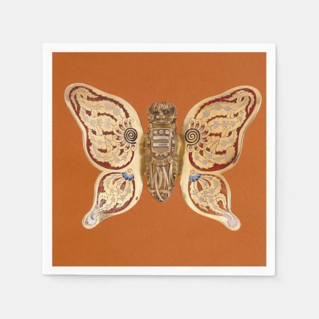Flügel der Elegance: Schmetterling's Grace Antique Serviette (Vorderseite)