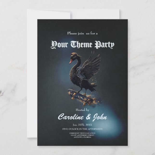 Flügel der Freiheit den schwarzen Schwan auf dem S Einladung (Vorderseite)