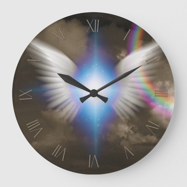 Flügel der weißen Engel Große Wanduhr (Vorderseite)