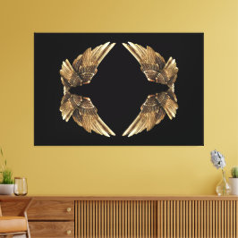 Flügel, die sich gegenseitig auf Premium gedruckt Leinwanddruck