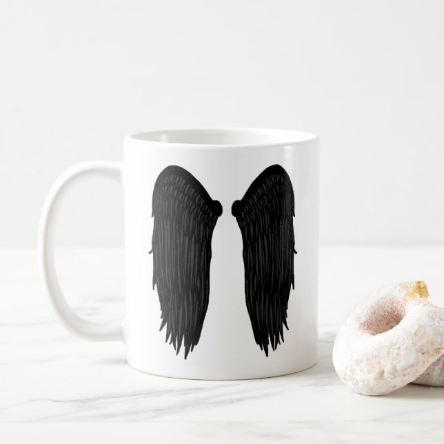 Flügel (dunkler) tasse (Mit Donut)