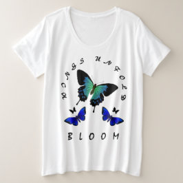 Flügel entfaltet sich: Schmetterling-Inspiriertes  Große Größe T-Shirt