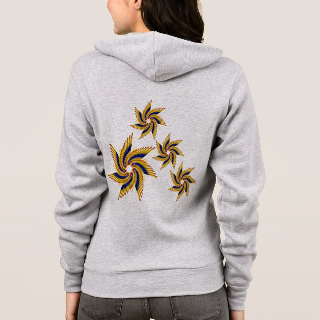 Flügel Flora Hoodie (Rückseite)