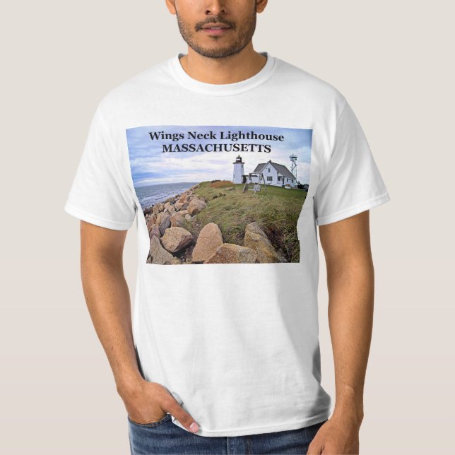 Flügel-Hals-Leuchtturm, Massachusetts-T - Shirt (Vorderseite)