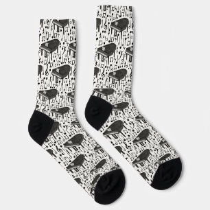 Flügel Klavier Noten Muster Pianist Musiker Socken