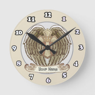 Flügel Kreuz Krone Christliches Uhr