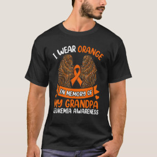 Flügel Leukämie ich trage Orange in Erinnerung an  T-Shirt