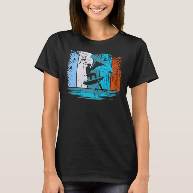 Flügel mit Flügelflügel, mit Tragflügelboot, Surff T-Shirt (Vorderseite)