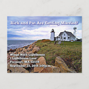 Flügel Neck Leuchtturm, Massachusetts Postkarte