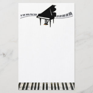 Flügel und Tastatur Briefpapier
