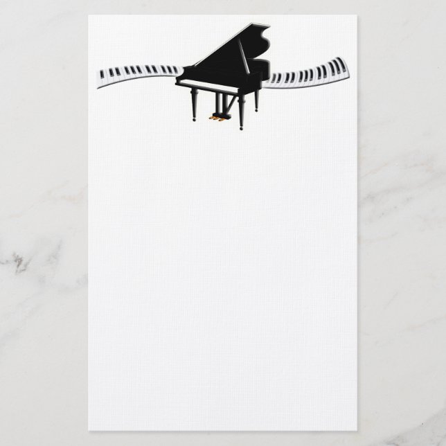 Flügel und Tastatur Briefpapier (Vorderseite)