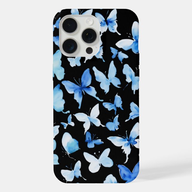 Flügel von Blau: Graceful Butterfly Design" iPhone Hülle (Rückseite)