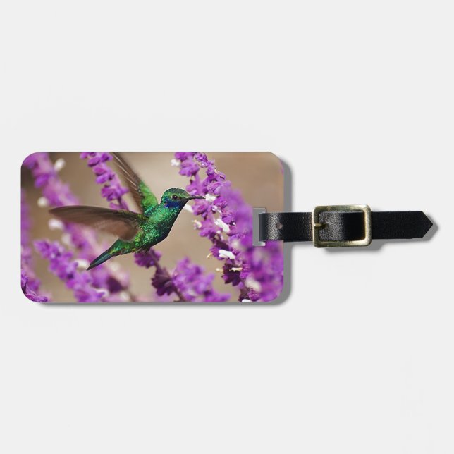 Flügel von Glauben-Funkeln Violett-Ohren Kolibri Gepäckanhänger (Vorderseite horizontal)