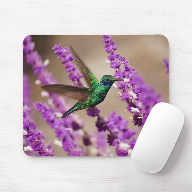 Flügel von Glauben-Funkeln Violett-Ohren Kolibri Mousepad (Mit Mouse)