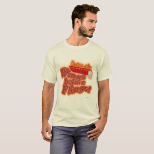Flügel vor Fling Hühnerspass Spaß Slogan T-Shirt
