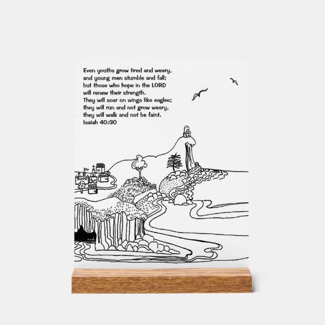 Flügel wie Adler Christliche Inspiration Acrylschild (Vorderseite)