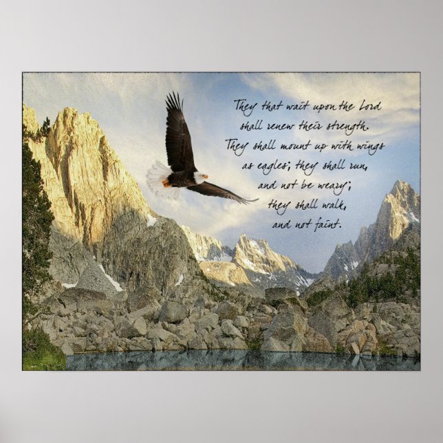 Flügel wie Adler Isaiah 40:31 Poster (Vorne)