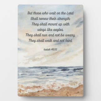 Flügel wie Eagles Isaiah Bible Verse Desk Art 12x1 Fotoplatte