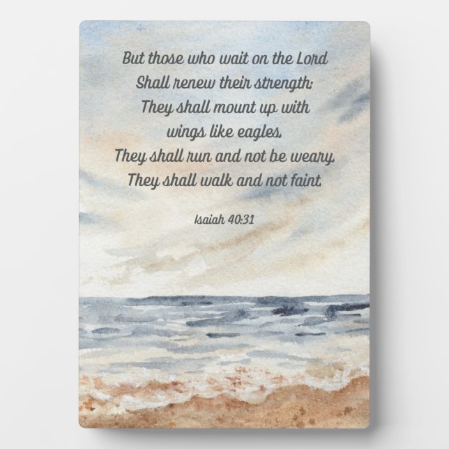Flügel wie Eagles Isaiah Bible Verse Desk Art 12x1 Fotoplatte (Vorderseite)
