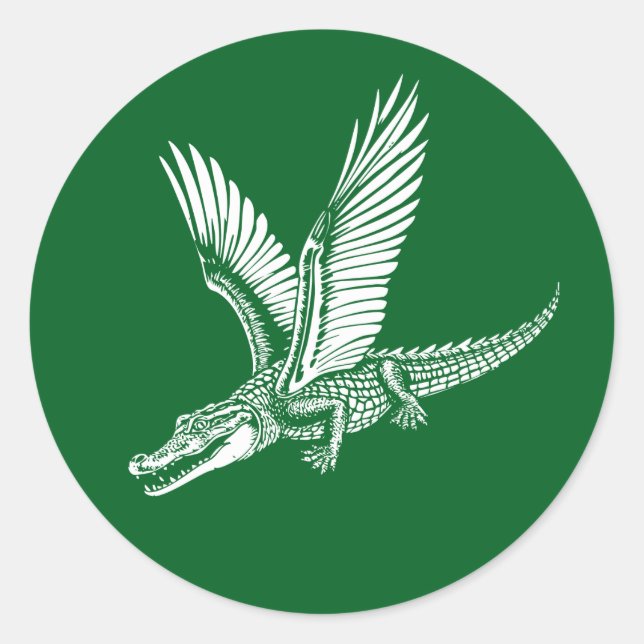 Flügelalligator mit hohem Wellengang Runder Aufkleber (Vorderseite)