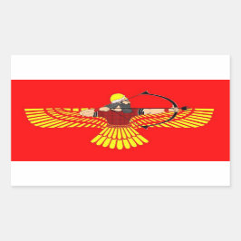 Flügelfeststeller Rechteckiger Aufkleber