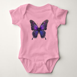 Flügelflügel: Lila Schmetterling Baby Strampler