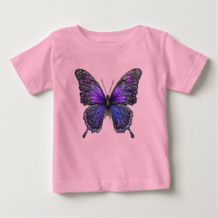 Flügelflügel: Lila Schmetterling Baby T-shirt