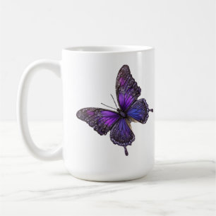 Flügelflügel: Lila Schmetterling Kaffeetasse