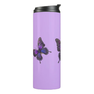 Flügelflügel: Lila Schmetterling Thermosbecher