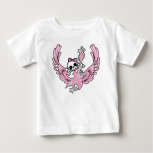 Flügelgitarre mit Niedlichem Schädel Baby T-shirt