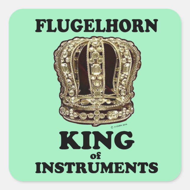 Flugelhorn King of Instruments Square Sticker (Vorderseite)
