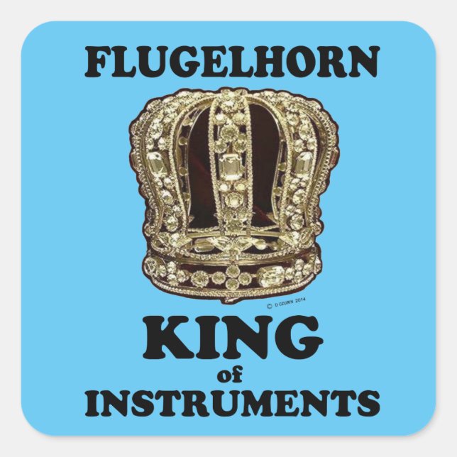Flugelhorn King of Instruments Square Sticker (Vorderseite)