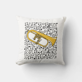 Flugelhorn Musical Notes Brass Music Teacher Kissen