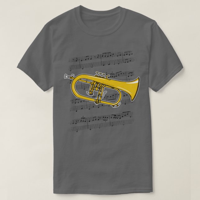 Flugelhorn Player Hornist Brass Musician Farbe T-Shirt (Design vorne)
