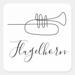 Flugelhorn/Trumpet Quadratischer Aufkleber