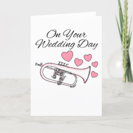 Flugelhorn Wedding Card Horn Spieler Brass Musiker Dankeskarte
