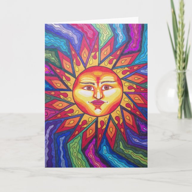 Flügeliger Sun Karte (Vorderseite)