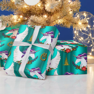 Flügelpapier für Aquamarine Weihnachtswrapping Geschenkpapier