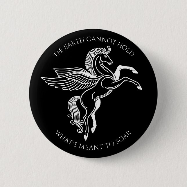 Flügelpegasus: Inspirationsgriechische Mythologie Button (Vorderseite)