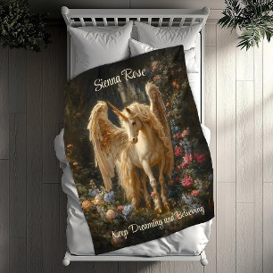 Flügelpferd Vintag Renaissance Gilded Unicorn Fleecedecke