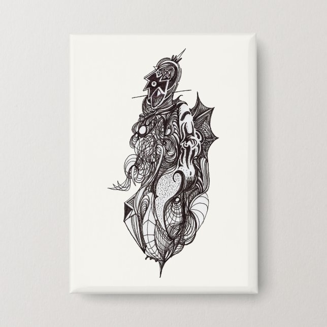 Flügelreiter, Tintenzeichn, Abzeichen Button (Vorderseite)