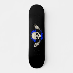 Flügelschädel - BLAU Skateboard