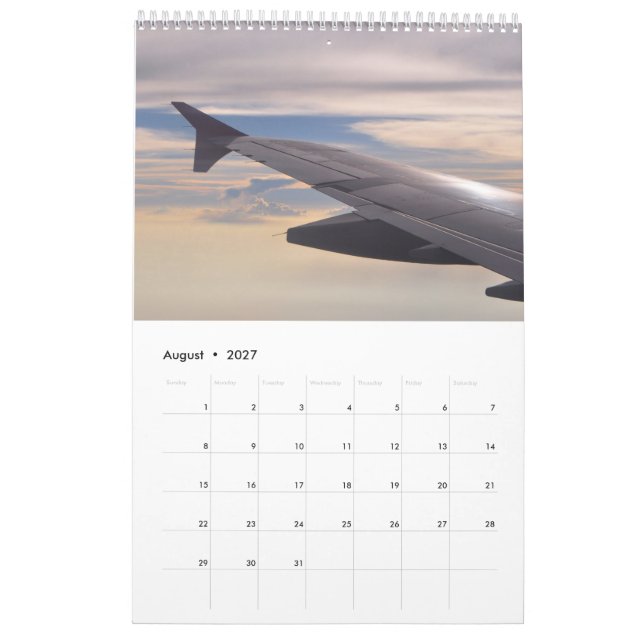 Flügelspitzen: Ansicht vom Flugzeug Kalender (Aug 2027)